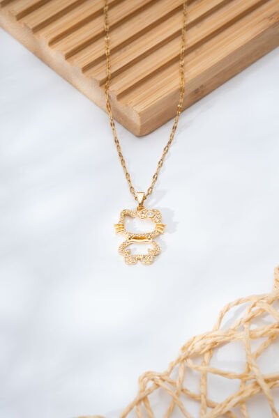 Gold Hello Kıtty Figürlü Kolye