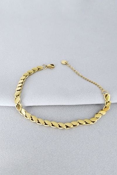Çelik arpa bileklik gold