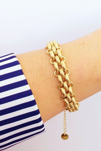 Çelik bileklik gold renk