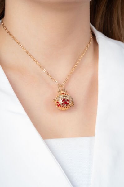 Gold Taşlı Küre VİP Kolye