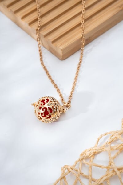 Gold Taşlı Küre VİP Kolye