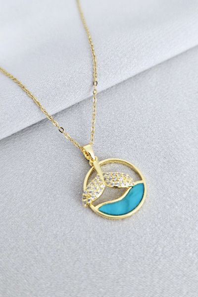 Çelik kolye gold