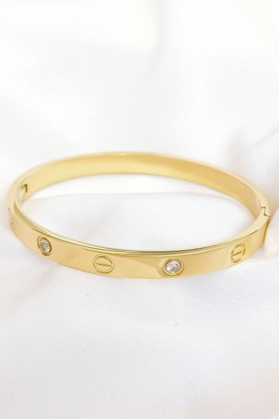 Cartier taşlı çelik bileklik