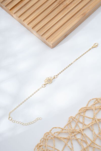 Gold Güneş Figürlü Tamamlayıcı VİP Bileklik