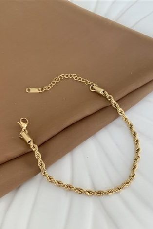Burgu çelik bileklik gold