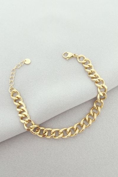 Çelik zincir bileklik gold