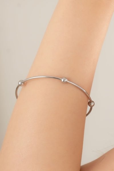 Çelik tekli silver dorikali Ajda bileklik 68mm