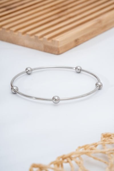 Çelik tekli silver dorikali Ajda bileklik 68mm