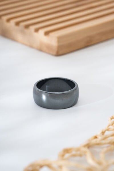 Gri Mat Yüzeyli Minimal Tasarım Unisex Yüzük