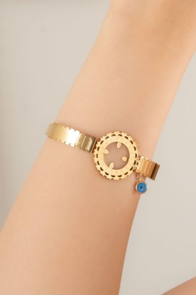 Çelik çeyrek takılan kalpli kelepçe