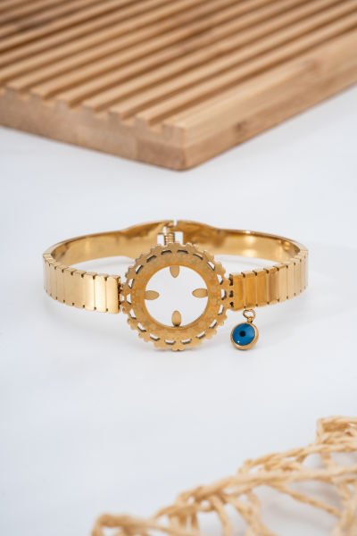 Çelik çeyrek takılan kalpli kelepçe