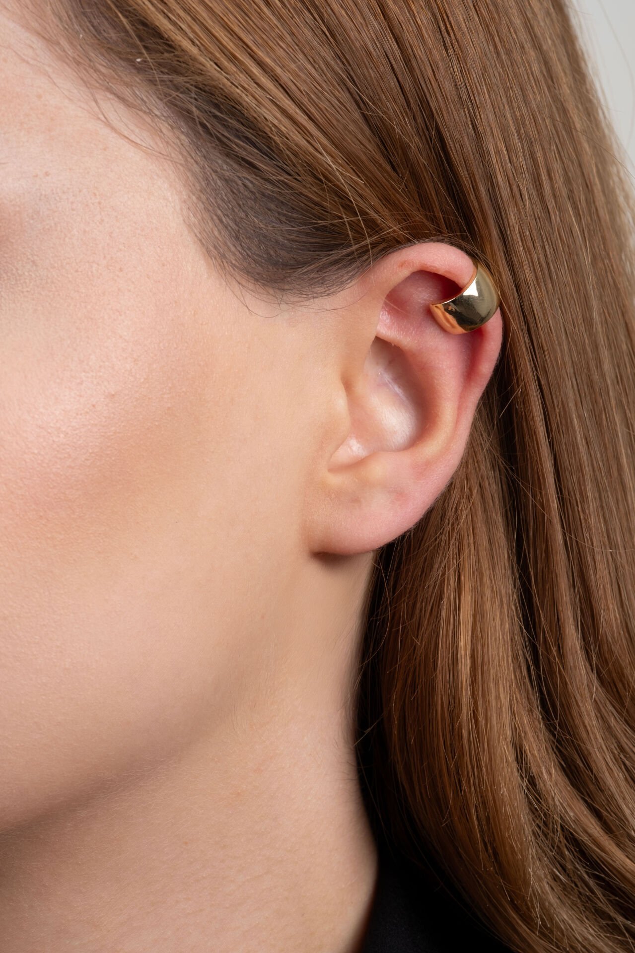 Gold Kalın Halka Ear Cuff Küpe (Tek Adet Fiyatıdır)