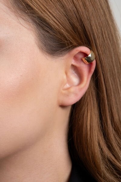 Gold Kalın Halka Ear Cuff Küpe (Tek Adet Fiyatıdır)