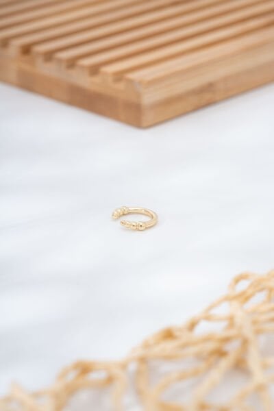 Gold Çift Noktalı Ear Cuff Küpe (Tek Adet Fiyatıdır)