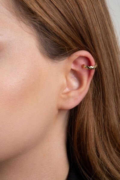 Örgü Desenli Ear Cuff Küpe (Tek Adet Fiyatıdır)