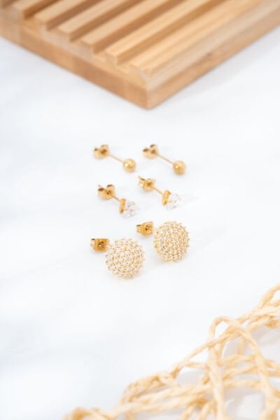 Gold Karma Küpe Seti