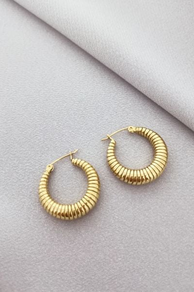 Çelik Vintage Worm Küpe