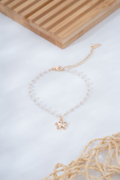 Rose İncili Yıldız Detaylı VİP Bileklik