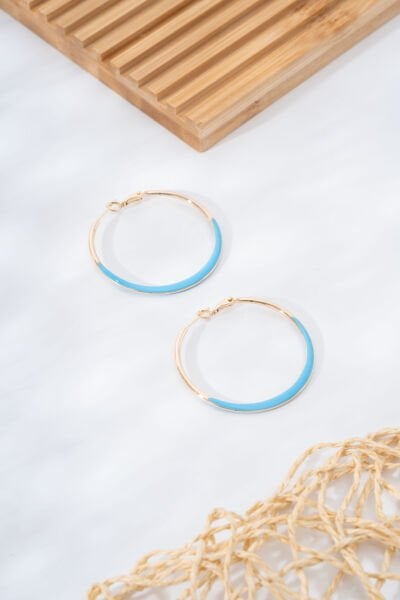 Mavi Mega Halka VİP Küpe