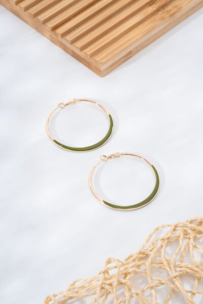 Yeşil Mega Halka VİP Küpe