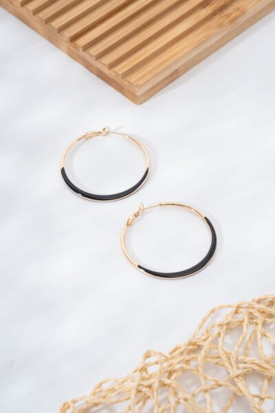 Siyah Mega Halka VİP Küpe