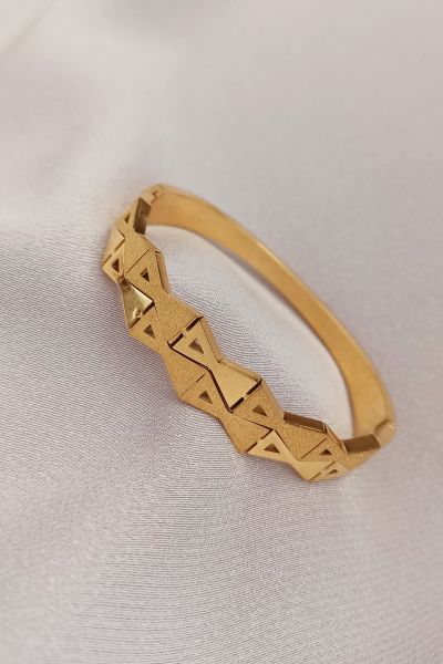 Çelik kelepçe bileklik gold