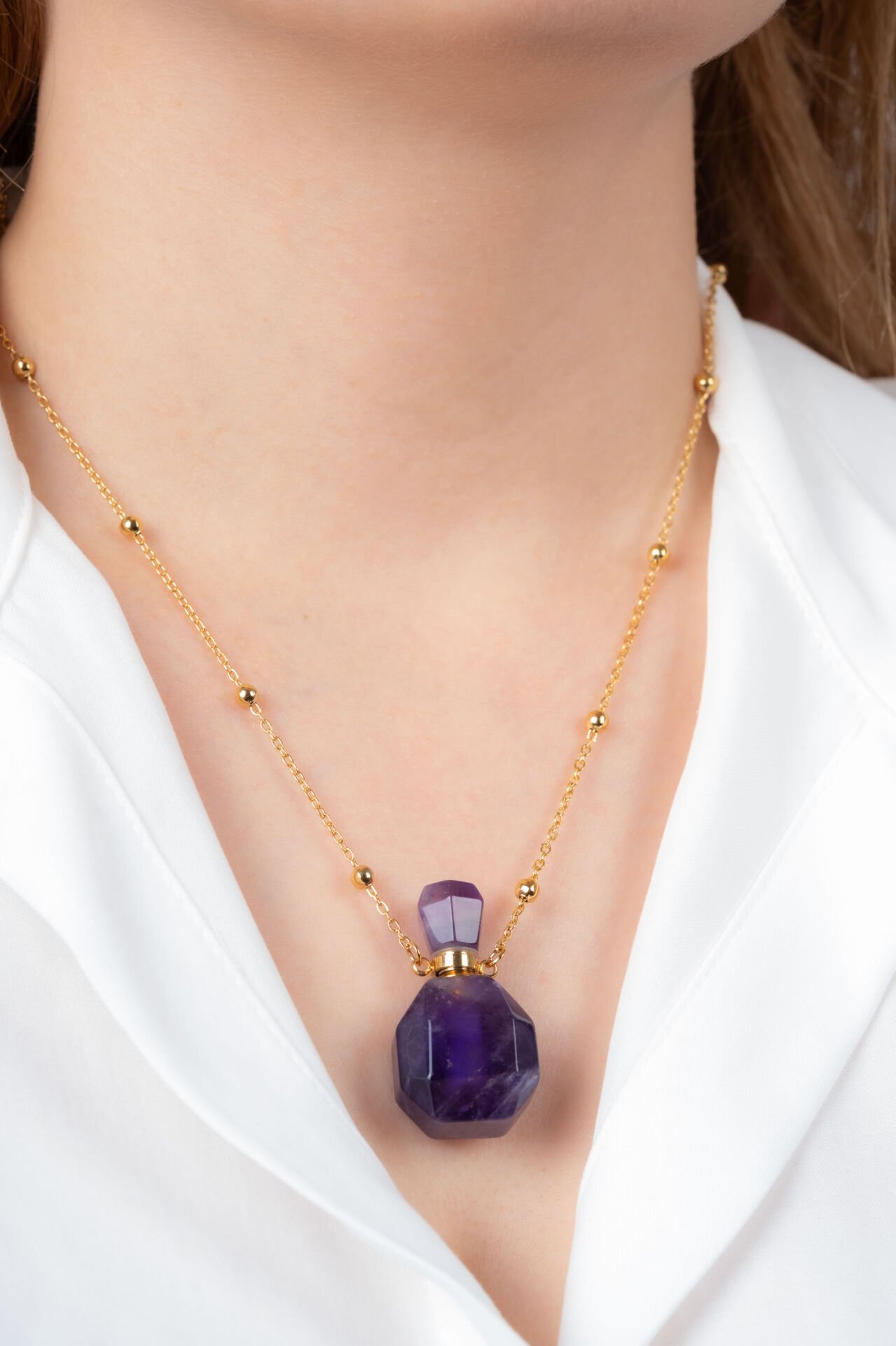 Mor Esans Şişesi  VİP Kolye