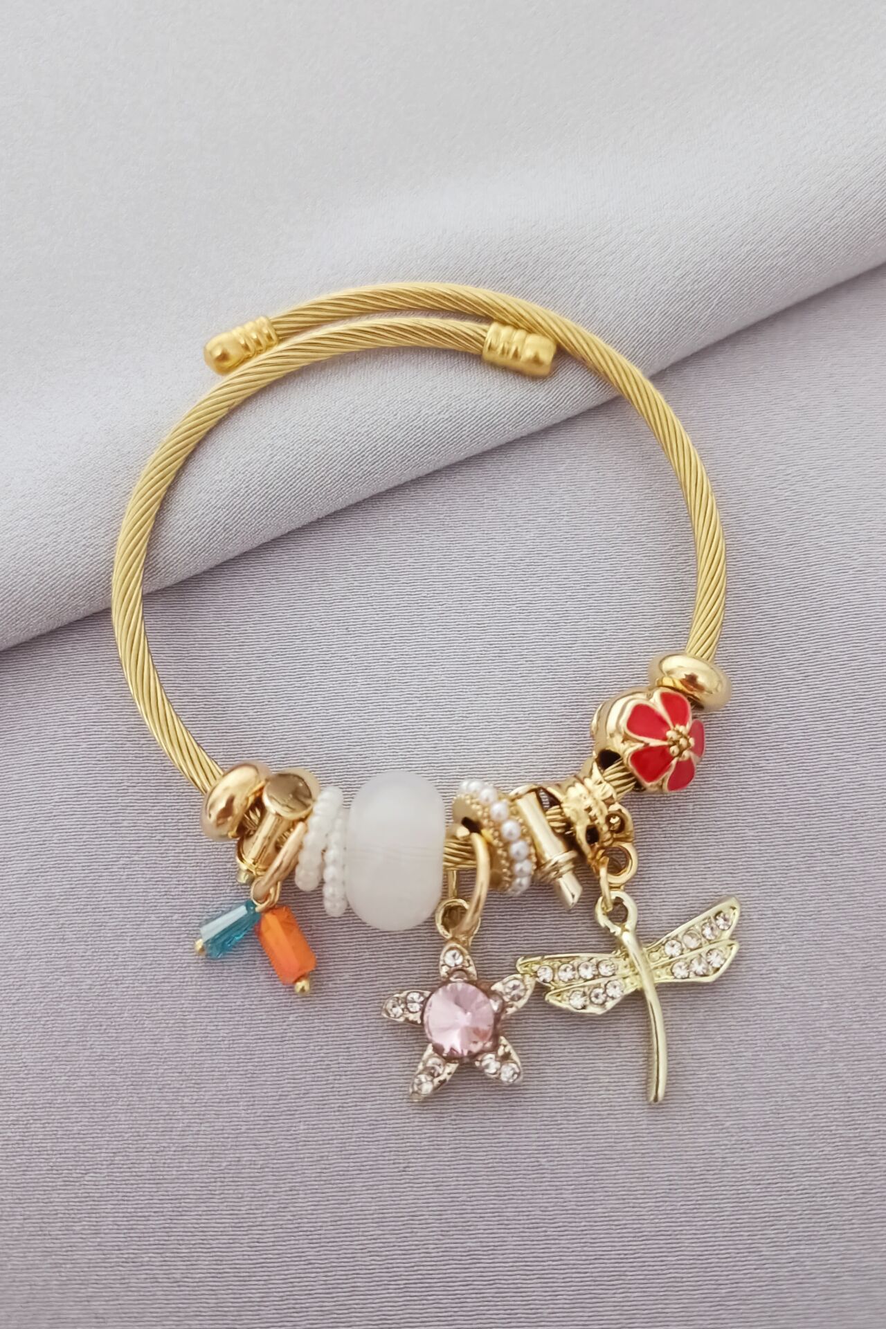 Çelik pandora bileklik gold