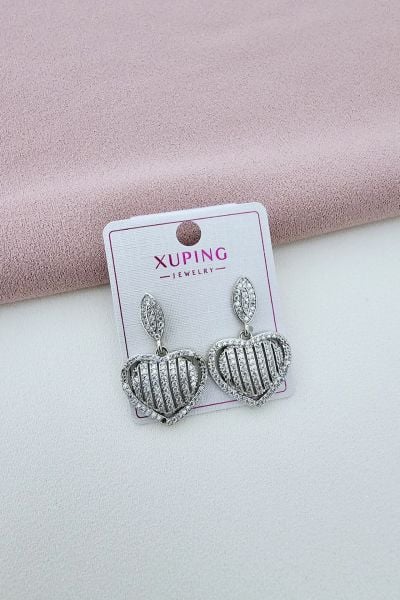 Xuping taşlı kalp küpe silver