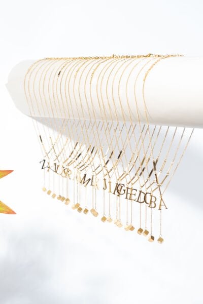 Gold Harf Charm Uçlu Kolye (Harf Seçenekli)