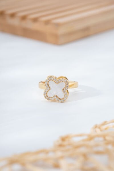 Gold Beyaz Van Clıft Stres Yüzüğü