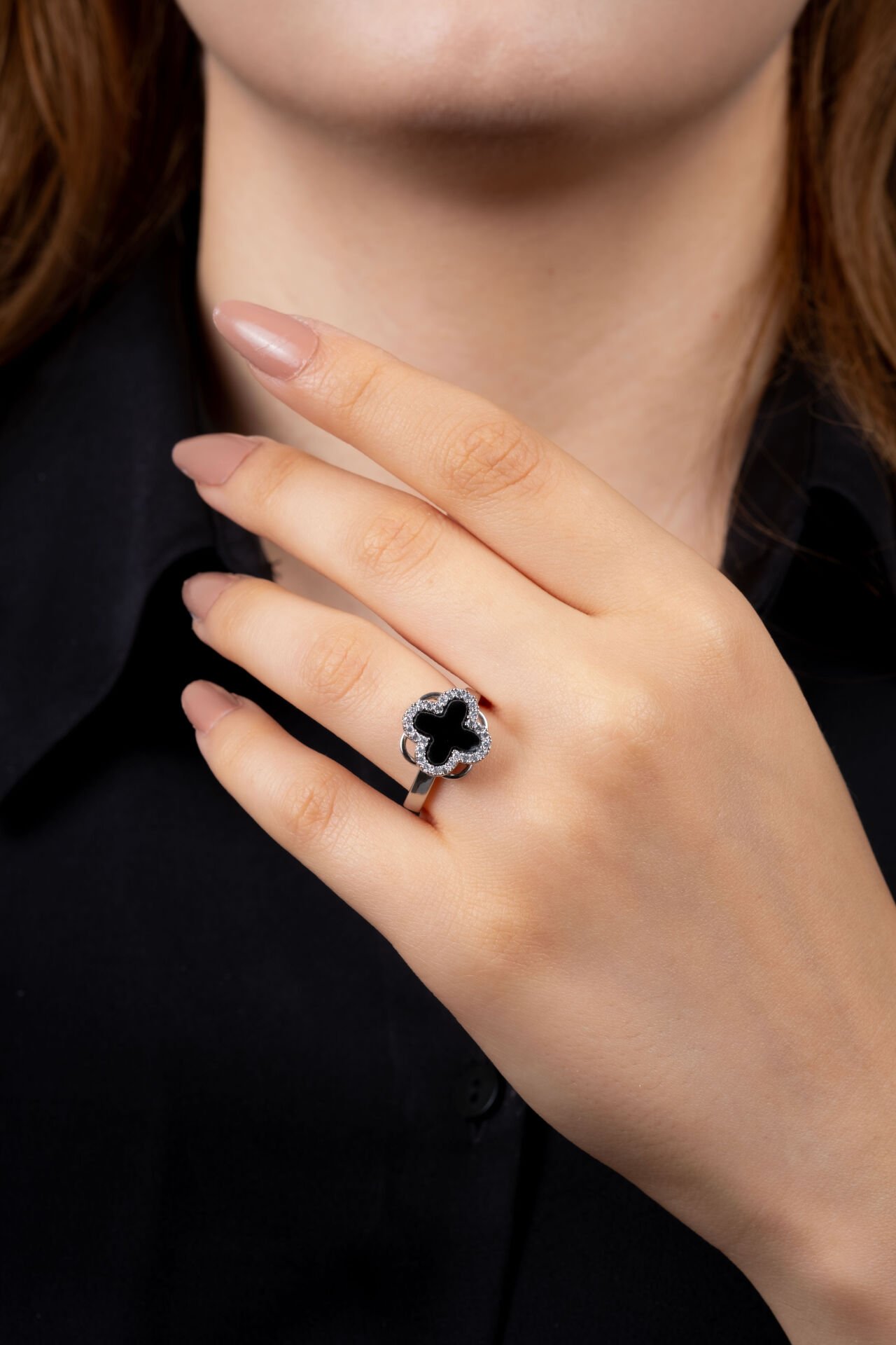 Silver Siyah Van Clıft Stres Yüzüğü