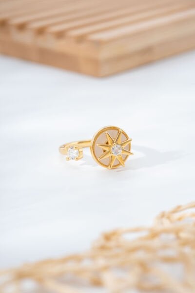Gold Kuzey Yıldızı Stres Yüzüğü