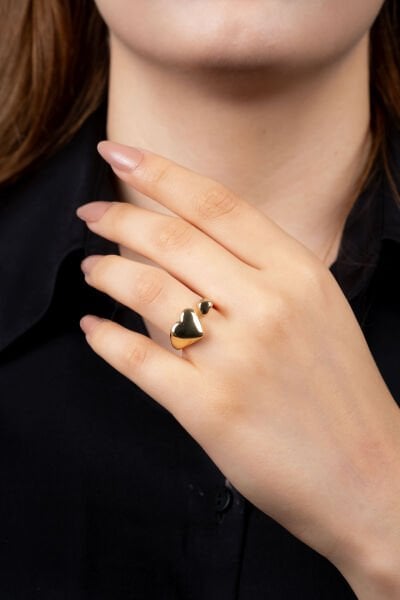 Gold Çift Kalpli Yüzük