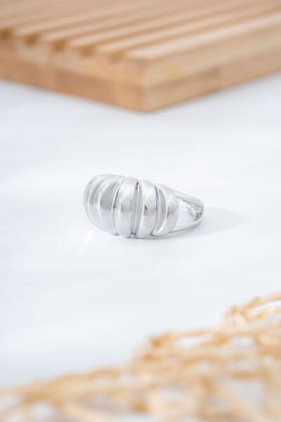 Silver Bombe Detaylı Yüzük