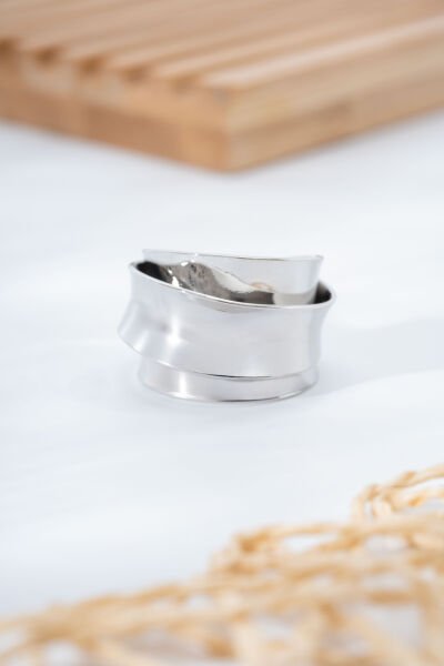 Silver Asimetrik Kıvrımlı Yüzük