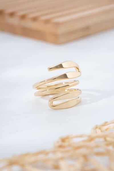 Gold Spiral Formlu Modern Yüzük