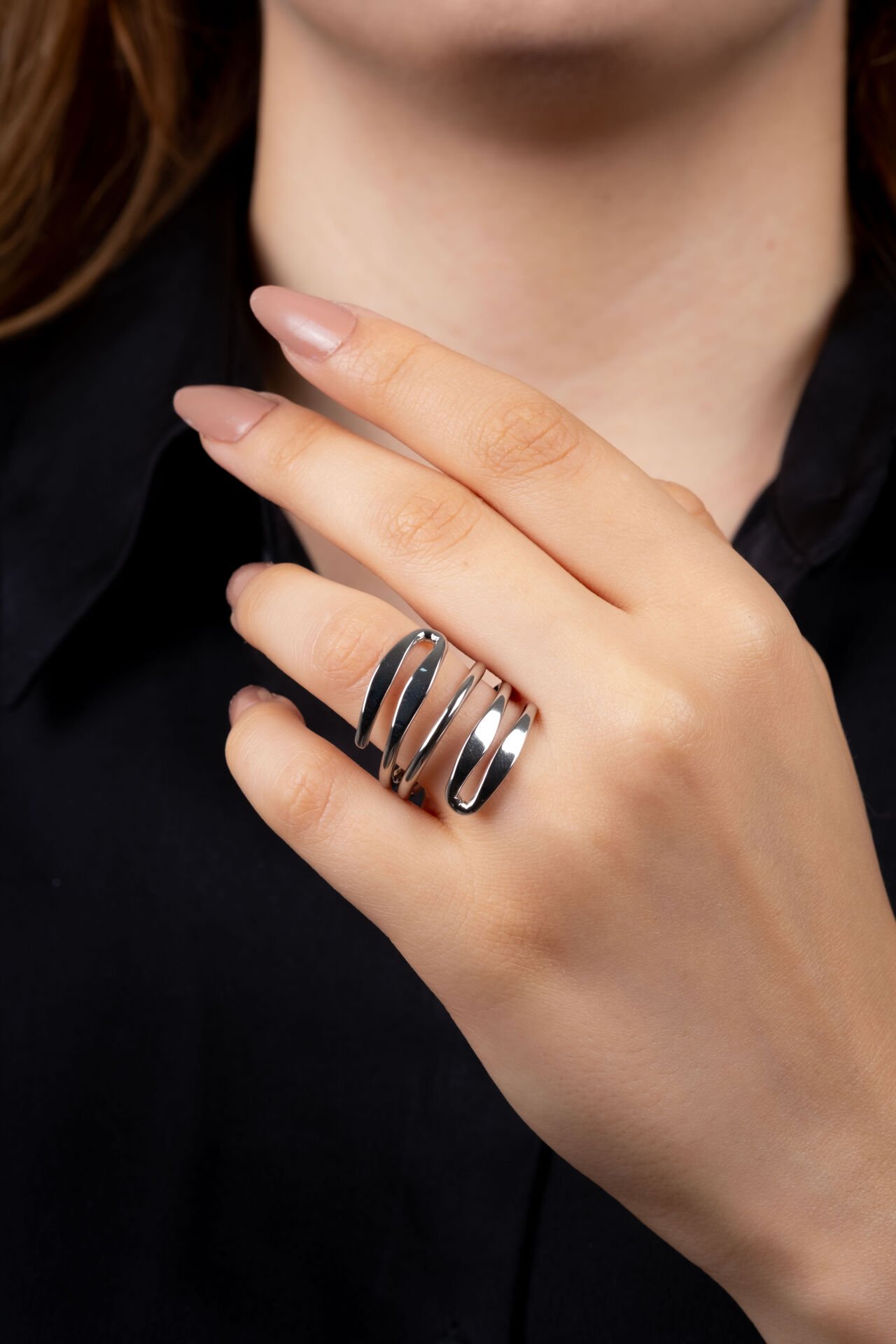 Silver Spiral Formlu Modern Yüzük