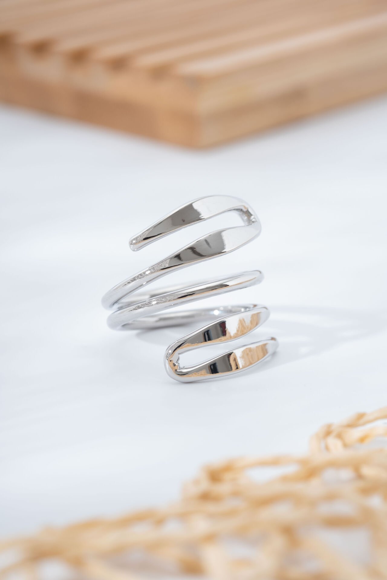 Silver Spiral Formlu Modern Yüzük