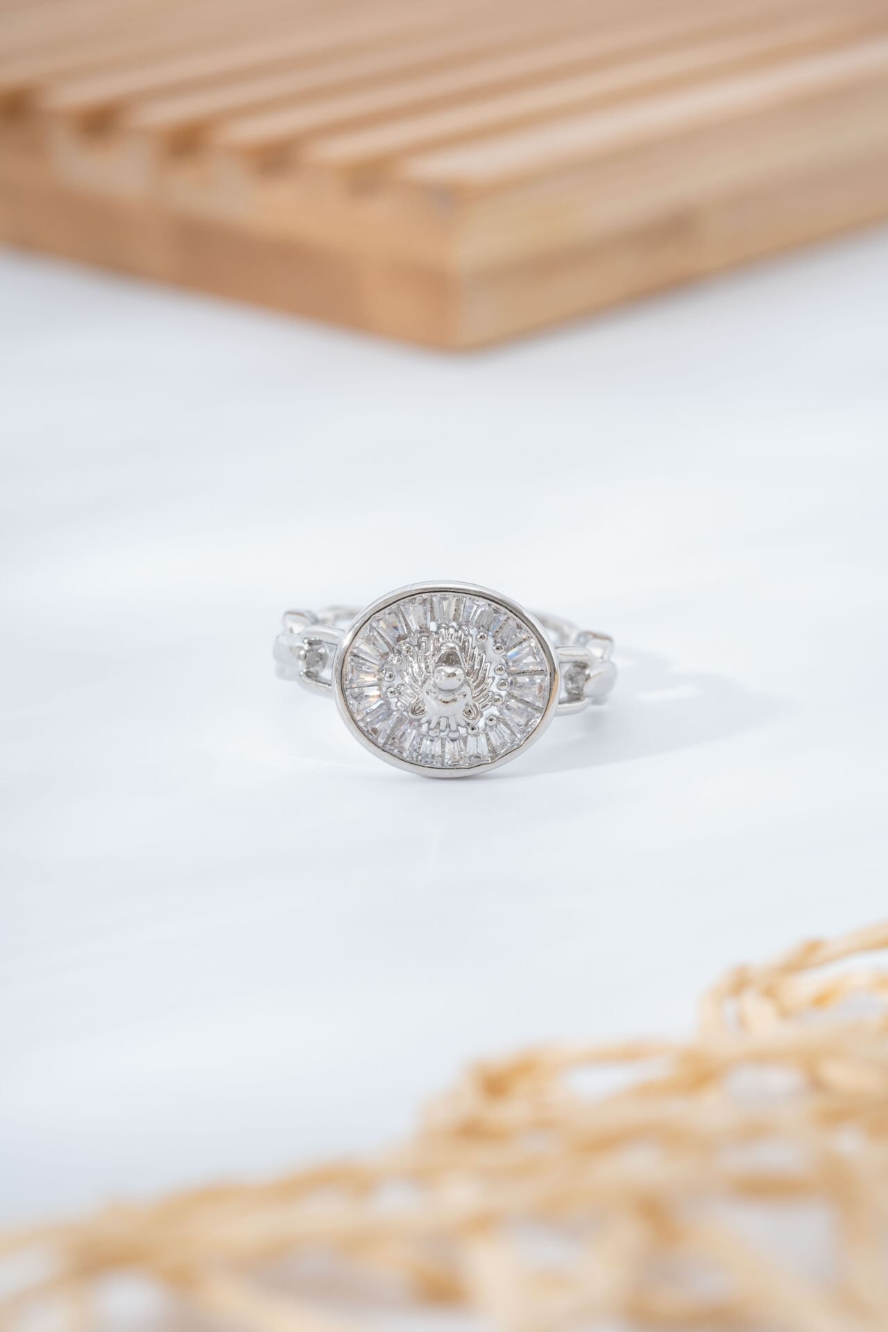 Silver Aslan Detaylı Yüzük