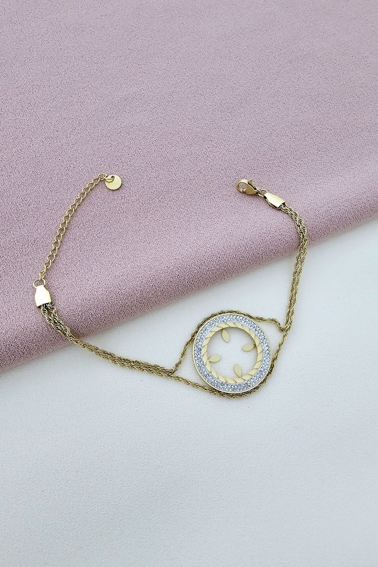 Çeyrek takılan bileklik gold