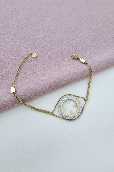 Çeyrek takılan bileklik gold