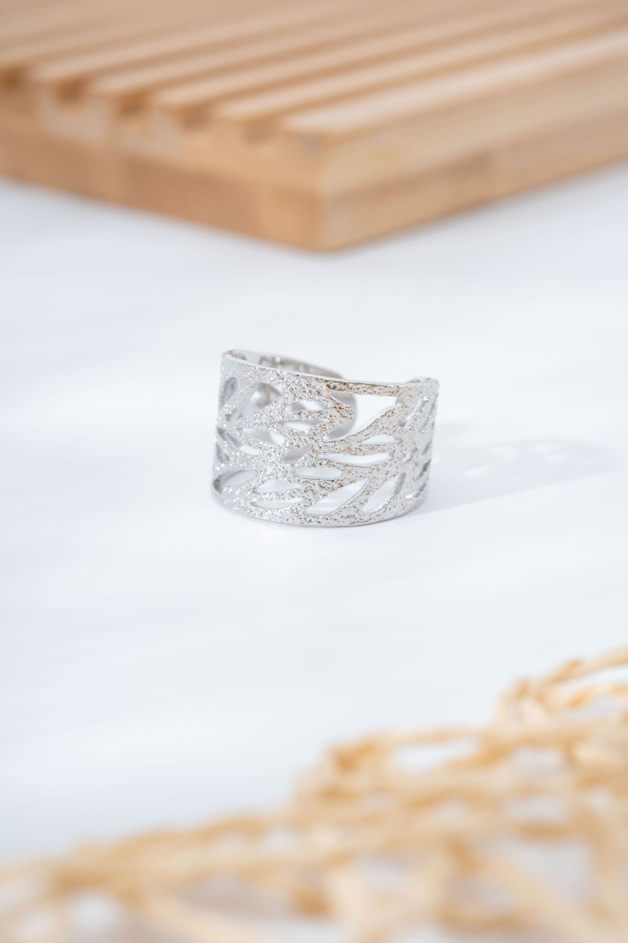 Silver Yaprak Motifli Yüzük