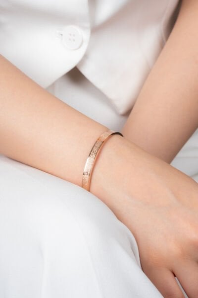 Mat Rose Gold Çelik Ayetel Kürsi Yazılı Bileklik 6mm