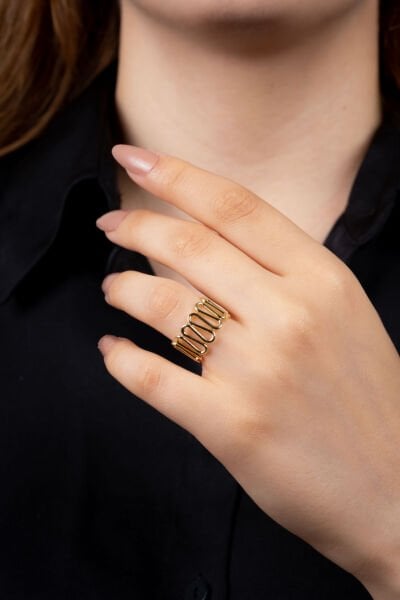 Gold Dalga Model Yüzük