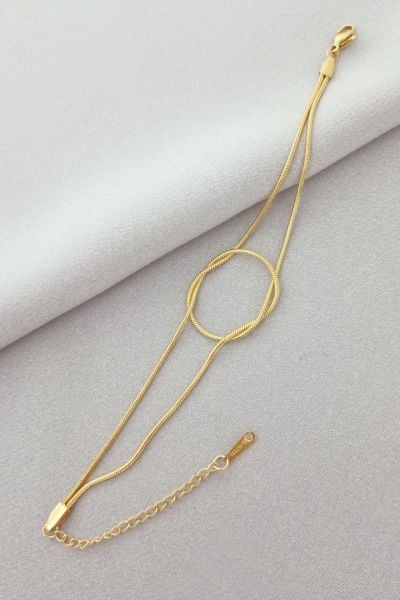 Çelik düğüm bileklik gold