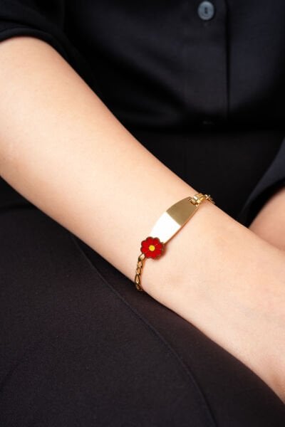 Gold Çiçek Figürlü Bileklik (Renk Seçenekli)