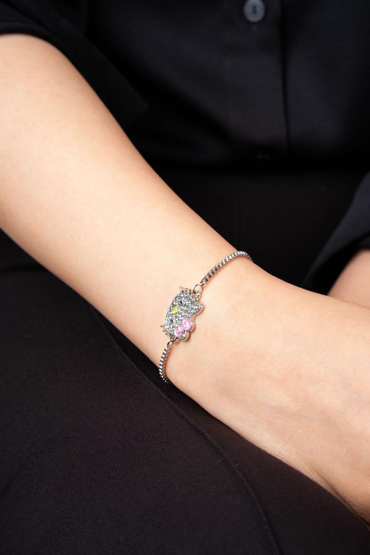 Silver Taşlı Hello Kıtty Asansör bileklik