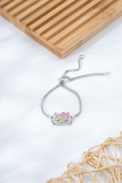 Silver Taşlı Hello Kıtty Asansör bileklik