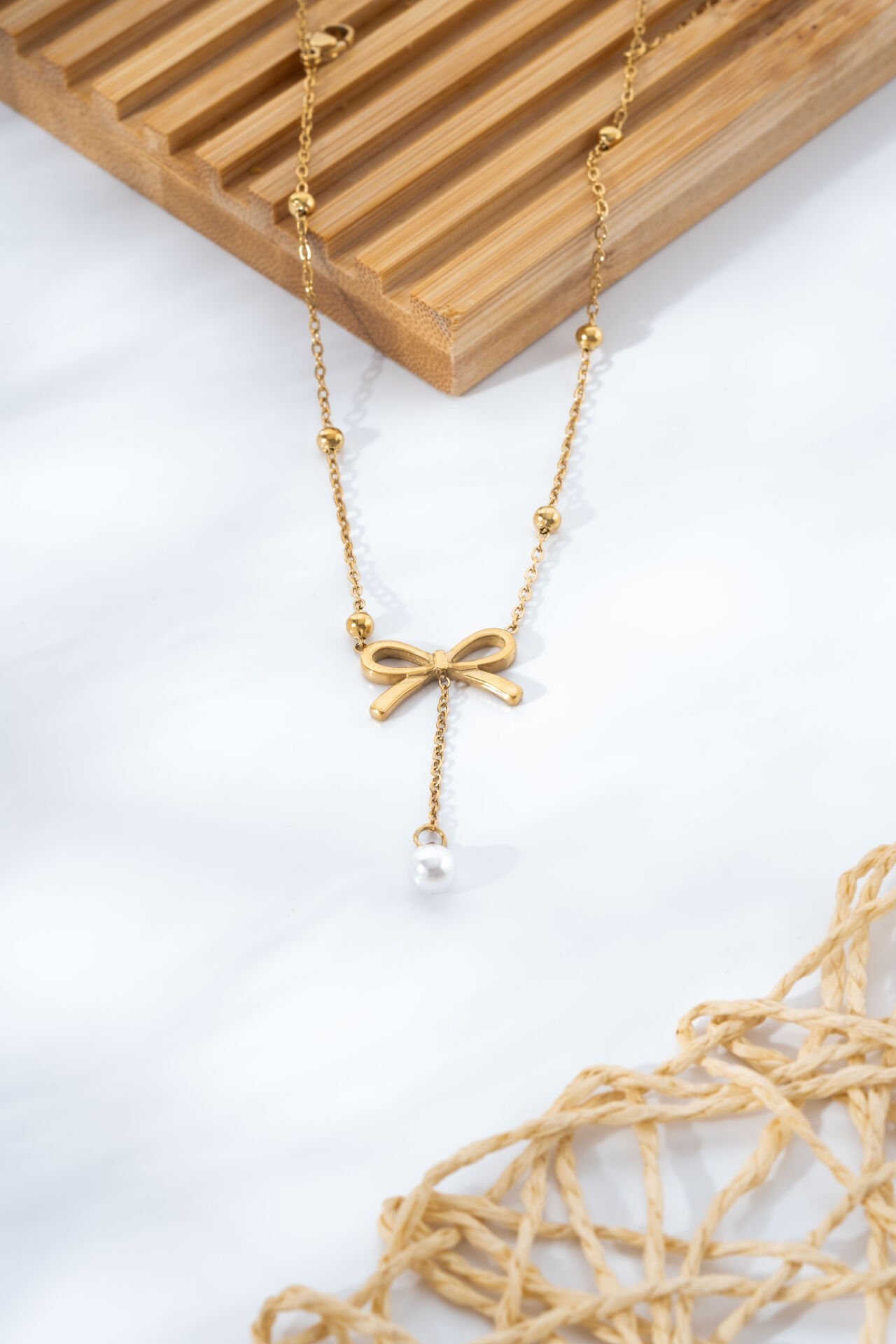 Gold İnci Detay Kurdele Halhal